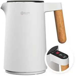 Electric Kettle with Temperature control, 113 °F 212 °F, Tea pot, Stainless steel, double wall water kettle, BPA-free, quiet tea kettle, 1.5 L, 2200 W, White Electric Kettle with Temperature control, 113 °F 212 °F, Tea pot, Stainless steel, double wall water kettle, BPA-free, quiet tea kettle, 1.5 L, 2200 W, White