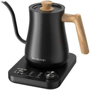 Gooseneck Electric Kettle, Electric tea Kettles, ±1 Temperature Control for Pour-Over Coffee & Tea Brewing, Stainless Steel Inner, Quick Heating, Boil Hot Water, 1200W/0.8L (Black Wooden) Gooseneck Electric Kettle, Electric tea Kettles, ±1 Temperature Control for Pour-Over Coffee & Tea Brewing, Stainless Steel Inner, Quick Heating, Boil Hot Water, 1200W/0.8L (Black Wooden)