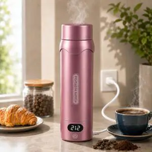 Travel Electric KettleInsulated Water Bottle with 4 Temp, Black Cherry Travel Electric KettleInsulated Water Bottle with 4 Temp, Black Cherry