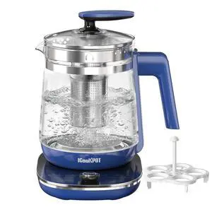 1200w Electric Kettle, 1.5L Borosilicate Glass tea kettle, Hot water kettle electric for Coffee or Tea, BPA Free, Auto Shut-Off, Stainless Steel, Fast Boil, Blue 1200w Electric Kettle, 1.5L Borosilicate Glass tea kettle, Hot water kettle electric for Coffee or Tea, BPA Free, Auto Shut-Off, Stainless Steel, Fast Boil, Blue