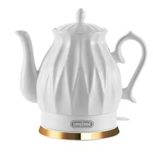 Ceramic Electric Kettle, 1.5L/1200W Boil Water Quickly and Easily with Boil-Dry Protection Auto Shut Off, Detachable Swivel Base, Diamond Cut Glazed Ceramic Electric Kettle, 1.5L/1200W Boil Water Quickly and Easily with Boil-Dry Protection Auto Shut Off, Detachable Swivel Base, Diamond Cut Glazed
