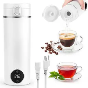 Portable Travel Electric Tea Kettle,6 Preset Temp Plug-in Keep Warm,15 OZ Small Hot Water Boiler,304 Stainless Steel,Auto Shutoff&Boil Dry Protection,Termo Electrico Portatil for Hotel,RV Travel White Portable Travel Electric Tea Kettle,6 Preset Temp Plug-in Keep Warm,15 OZ Small Hot Water Boiler,304 Stainless Steel,Auto Shutoff&Boil Dry Protection,Termo Electrico Portatil for Hotel,RV Travel White