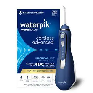 Cordless Advanced Portable Water Flosser, Rechargeable, Blue Cordless Advanced Portable Water Flosser, Rechargeable, Blue