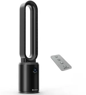 40-Inch Bladeless Tower Fan for Bedroom Quiet Standing Fan with Remote Control, 9H Timer & Wide Area Oscillation Turbocharged Airflow & Digital LED Display Black 40-Inch Bladeless Tower Fan for Bedroom Quiet Standing Fan with Remote Control, 9H Timer & Wide Area Oscillation Turbocharged Airflow & Digital LED Display Black