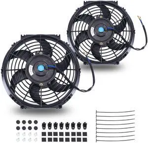 10'' Inch Slim Fan Push Pull Electric Radiator Cooling Fan Black 10'' Inch Slim Fan Push Pull Electric Radiator Cooling Fan Black