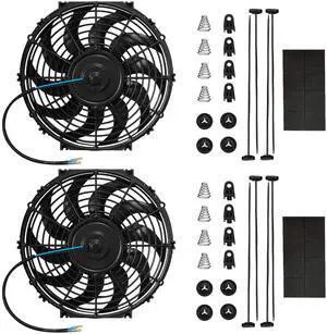 12 Inch Curved Electric Cooling Fan Push/Pull w/Mount Kit 2Pcs 12 Inch Curved Electric Cooling Fan Push/Pull w/Mount Kit 2Pcs