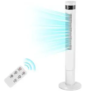 Tower Fan Portable Electric Oscillating Fan Quiet Cooling Remote Control Standing Bladeless Floor Fans 3 Speeds Wind Modes Timer Bedroom Office (43 inch, White) Tower Fan Portable Electric Oscillating Fan Quiet Cooling Remote Control Standing Bladeless Floor Fans 3 Speeds Wind Modes Timer Bedroom Office (43 inch, White)