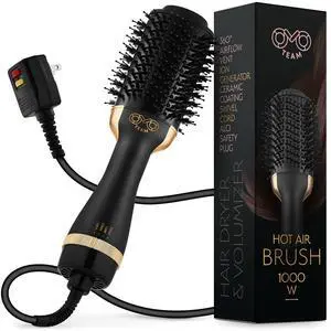 Professional Blowout Hair Dryer Brush, Black Gold Dryer and Volumizer, Hot Air Brush for Women, 75MM Oval Shape (Black Gold) Professional Blowout Hair Dryer Brush, Black Gold Dryer and Volumizer, Hot Air Brush for Women, 75MM Oval Shape (Black Gold)