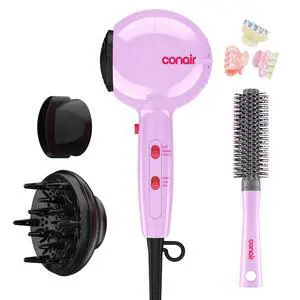Cake Pop Blowout Kit, Hair Dryer with Diffuser & Concentrator, Round Brush, 3 Claw Clips, Blow Dryer for Women, Tourmaline Ceramic Technology, 3 Heat/2 Speeds, Lilac, 505AMZ Cake Pop Blowout Kit, Hair Dryer with Diffuser & Concentrator, Round Brush, 3 Claw Clips, Blow Dryer for Women, Tourmaline Ceramic Technology, 3 Heat/2 Speeds, Lilac, 505AMZ