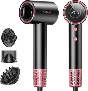 Ionic Hair Dryer with Diffuser - 180000 RPM High Speed Blow Dryer, 5X Fast Drying, Low Noise, Lightweight, Salon Professional Blow Dryer for Women, Men (Blue Pink) Ionic Hair Dryer with Diffuser - 180000 RPM High Speed Blow Dryer, 5X Fast Drying, Low Noise, Lightweight, Salon Professional Blow Dryer for Women, Men (Blue Pink)