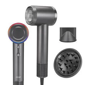 Hair Dryer, High Speed Fast Drying, Negative Ionic Portable Blow Dryer with 110000 RPM Brushless Motor, Lightweight Low Noise Thermo-Control Hairdryer with Nozzle for Home (Obsidian Black-Gray) Hair Dryer, High Speed Fast Drying, Negative Ionic Portable Blow Dryer with 110000 RPM Brushless Motor, Lightweight Low Noise Thermo-Control Hairdryer with Nozzle for Home (Obsidian Black-Gray)