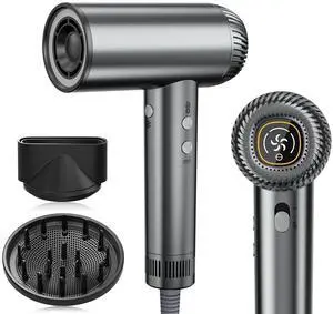 2026 Hair Dryer, 200,000 RPM Professional High Speed Blow Dryer with Diffuser for Women, 1200M Negative Ionic Hair Dryer with Brushless Motor, Low Noise Hair Blow Dryer for Home Travel Salon,Gray 2026 Hair Dryer, 200,000 RPM Professional High Speed Blow Dryer with Diffuser for Women, 1200M Negative Ionic Hair Dryer with Brushless Motor, Low Noise Hair Blow Dryer for Home Travel Salon,Gray