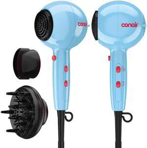 Cake Pop Hair Dryer, Blow Dryer w/Diffuser & Concentrator, Blue Cake Pop Hair Dryer, Blow Dryer w/Diffuser & Concentrator, Blue