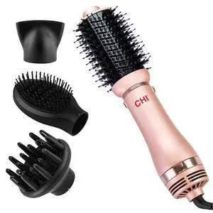Volumizer 4-in-1 Blowout Brush, Hair Dryer for Smooth, Silky & Shiny Hair, Four Interchangeable Attachments for Versatile Styling, Rose Gold Volumizer 4-in-1 Blowout Brush, Hair Dryer for Smooth, Silky & Shiny Hair, Four Interchangeable Attachments for Versatile Styling, Rose Gold