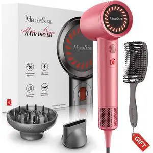 Hair Dryer with Diffuser, 1600W Fast Drying Low Noise Ionic Hair Dryer for Curly Hair with Diffuser,Nozzle and Hair Brush,120,000 RPM Blow Dryer Ideal for Women Hair Dryer with Diffuser, 1600W Fast Drying Low Noise Ionic Hair Dryer for Curly Hair with Diffuser,Nozzle and Hair Brush,120,000 RPM Blow Dryer Ideal for Women