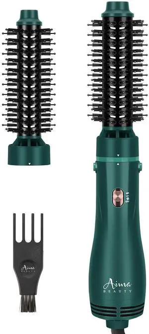 Hair Dryer Brush, One Step Hair Dryer & Volumizing Hot Air Brush, 3 Heat/Speed Settings, Advanced Ionic Technology, Ceramic Coating, Nylon Pins & Tufted Bristles, Dark Green, 1100W, 125V Hair Dryer Brush, One Step Hair Dryer & Volumizing Hot Air Brush, 3 Heat/Speed Settings, Advanced Ionic Technology, Ceramic Coating, Nylon Pins & Tufted Bristles, Dark Green, 1100W, 125V