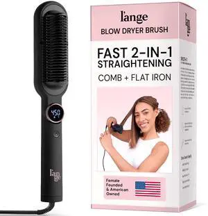 Smooth It 2-in-1 Hair Straightener Brush with Digital Temperature Dial Up to 450°F | Frizz Control Straightening Comb | Quick Styling Hot Brush for All Hair Types | Auto Shut-Off | Black Smooth It 2-in-1 Hair Straightener Brush with Digital Temperature Dial Up to 450°F | Frizz Control Straightening Comb | Quick Styling Hot Brush for All Hair Types | Auto Shut-Off | Black