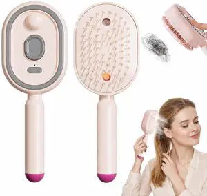 Aoyaanew Hair Straightener Brush, Aoyaanew Steam Hair Brush (Pink) Aoyaanew Hair Straightener Brush, Aoyaanew Steam Hair Brush (Pink)