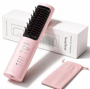 Cordless Hair Straightener Brush, Portable Straightener with Ionic Hair Brush Care, Fast Heated Styling, 3 Heat Levels, and Anti-Scald Care for Travel, Office, and Hotel, Gift for Women, Mirage Pink Cordless Hair Straightener Brush, Portable Straightener with Ionic Hair Brush Care, Fast Heated Styling, 3 Heat Levels, and Anti-Scald Care for Travel, Office, and Hotel, Gift for Women, Mirage Pink