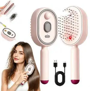 Electric Spray Air Cushion Massage Comb, Self-Clean Hair Detangler Brush Electric Spray Air Cushion Massage Comb, Self-Clean Hair Detangler Brush
