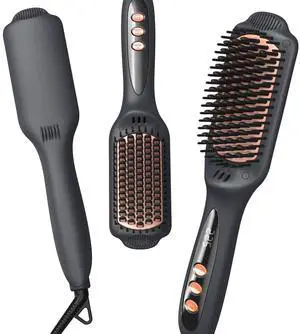Hair Straightener Brush Ceramic Ionic - Frizz-Free & Smooth Results Hair Straightener Brush Ceramic Ionic - Frizz-Free & Smooth Results