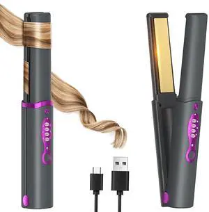 Cordless Hair Straighteners Curler 2 in 1,Fast Heating Cordless Flat Iron Cordless Hair Straighteners Curler 2 in 1,Fast Heating Cordless Flat Iron