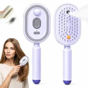 Electric Steam Brush for Hair, 2026 New Rechargeable Hair Straightener Brush with Detangling Comb, Water Spray Hair Brush for Both Long & Short Hairs (Purple) Electric Steam Brush for Hair, 2026 New Rechargeable Hair Straightener Brush with Detangling Comb, Water Spray Hair Brush for Both Long & Short Hairs (Purple)