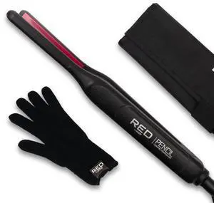 Pencil Flat Iron, 0.3 Inch Tourmaline Ceramic Mini Hair Straightener, Up to 450°F for Short to Medium Hair, Pixie Cuts, Bangs & Edges, Includes Travel Pouch & Heat-Resistant Glove Pencil Flat Iron, 0.3 Inch Tourmaline Ceramic Mini Hair Straightener, Up to 450°F for Short to Medium Hair, Pixie Cuts, Bangs & Edges, Includes Travel Pouch & Heat-Resistant Glove