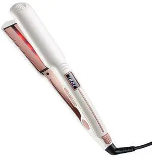 Hair Straightener, 1.38 Inch Flat Iron with Infrared and Ionic Technology, Titanium Plate with Ceramic Coating Dual Voltage Straightener with Heat-Resistant Silicone for All Hair Types Hair Straightener, 1.38 Inch Flat Iron with Infrared and Ionic Technology, Titanium Plate with Ceramic Coating Dual Voltage Straightener with Heat-Resistant Silicone for All Hair Types