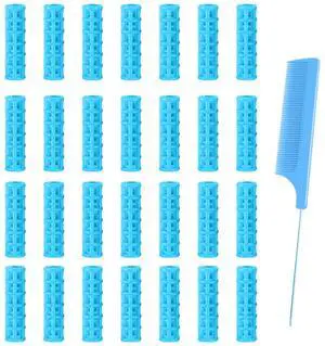 28PCS Small Rollers for Short Hair, 0.6in No Heat Tiny Curlers With Clips Small Roller Hair Curlers Set Mini Snap-On Plastic Hair Rollers(Blue) 28PCS Small Rollers for Short Hair, 0.6in No Heat Tiny Curlers With Clips Small Roller Hair Curlers Set Mini Snap-On Plastic Hair Rollers(Blue)