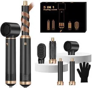 Hair Dryer Brush 5 in 1, Blow Dryer Brush Set with Air Curler Wrap Hair Styler, Negative Ionic Blow Dry Brush, Detachable Hair Tool for Curling, Volumizer,Straightener,Drying Hair Dryer Brush 5 in 1, Blow Dryer Brush Set with Air Curler Wrap Hair Styler, Negative Ionic Blow Dry Brush, Detachable Hair Tool for Curling, Volumizer,Straightener,Drying