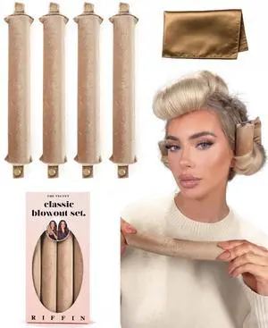 Classic Heatless Curls Overnight Rods - Upgraded Directional Grip Velvet No Heat Hair Curlers to Sleep Hair Rollers Flexible Curling Rods Set for Long Thicker Hair, Full Coverage Larger Silk Scarf Classic Heatless Curls Overnight Rods - Upgraded Directional Grip Velvet No Heat Hair Curlers to Sleep Hair Rollers Flexible Curling Rods Set for Long Thicker Hair, Full Coverage Larger Silk Scarf