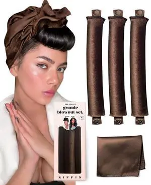 Grande Heatless Curls Overnight Rods - Upgraded Directional Grip Velvet - No Heat Hair Curlers to Sleep, Jumbo Large Hair Rollers Flexible Curling Rods Set for Long Thicker Coarser Hair Blowout Look Grande Heatless Curls Overnight Rods - Upgraded Directional Grip Velvet - No Heat Hair Curlers to Sleep, Jumbo Large Hair Rollers Flexible Curling Rods Set for Long Thicker Coarser Hair Blowout Look