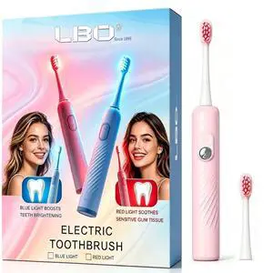 Red Light Electric Toothbrush with + 1 RedLight Brush Head, Pap & Enamel Repair Whitening Toothpaste, USB Rechargeable Sonic Toothbrush with Replacement Brush Head Red Light Electric Toothbrush with + 1 RedLight Brush Head, Pap & Enamel Repair Whitening Toothpaste, USB Rechargeable Sonic Toothbrush with Replacement Brush Head