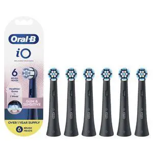 iO Gum & Sensitive Replacement Heads, Electric Toothbrush Brush Heads, Black, 6 Count iO Gum & Sensitive Replacement Heads, Electric Toothbrush Brush Heads, Black, 6 Count