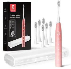 Electric Toothbrush for Adults, 150 Days Battery Life Electric Toothbrush, USB Rechargeable Sonic Travel Toothbrush with 6 Brush Heads & Travel Case, 5 Modes and Smart Timer Electric Toothbrush for Adults, 150 Days Battery Life Electric Toothbrush, USB Rechargeable Sonic Travel Toothbrush with 6 Brush Heads & Travel Case, 5 Modes and Smart Timer