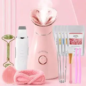 Nano Ionic Facial Steamer Kit with 17 Skin Care Tools for Home Spa Nano Ionic Facial Steamer Kit with 17 Skin Care Tools for Home Spa