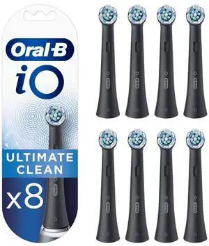 iO Ultimate Cleaning Electric Toothbrush Heads, 8 Pieces, Ultimate Tooth Cleaning, Toothbrush Attachment for Oral-B Toothbrushes, Letterbox Enabled Packaging, Black iO Ultimate Cleaning Electric Toothbrush Heads, 8 Pieces, Ultimate Tooth Cleaning, Toothbrush Attachment for Oral-B Toothbrushes, Letterbox Enabled Packaging, Black