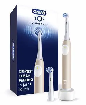 Rechargeable Electric Toothbrush, iO2, 3 Cleaning Modes, Automatic Pressure Sensor to Protect Gums, Peach Rechargeable Electric Toothbrush, iO2, 3 Cleaning Modes, Automatic Pressure Sensor to Protect Gums, Peach