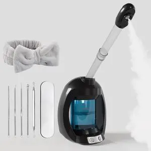 Facial Steamer-Nano Ionic Face Steamer for Facial Deep Cleaning, Vaporizador Steamer for Esthetician, Professional Facial Steamer for Home Facial Spa. (Black) Facial Steamer-Nano Ionic Face Steamer for Facial Deep Cleaning, Vaporizador Steamer for Esthetician, Professional Facial Steamer for Home Facial Spa. (Black)