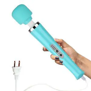 Wired Powerful Handheld Back Massager with 10 Strong Vibrations Modes, Personal Therapy Massager for Sports Recovery, Muscle Aches, Body Pain-Light Blue Wired Powerful Handheld Back Massager with 10 Strong Vibrations Modes, Personal Therapy Massager for Sports Recovery, Muscle Aches, Body Pain-Light Blue