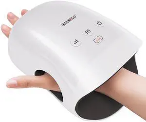 Cordless Hand Massager with Heat and Compression, White Cordless Hand Massager with Heat and Compression, White