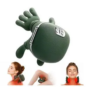 Shoulder and Neck Massager, Bionic Heated Massager with Fingers, 4D Kneading Massage, Deep Tissue and Back Pain Relief, Green Shoulder and Neck Massager, Bionic Heated Massager with Fingers, 4D Kneading Massage, Deep Tissue and Back Pain Relief, Green