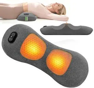 Cordless 3 in 1 Lower Back Massager, Triple Fusion Back Massager - Heat, Vibration and Traction, 2600mAh Rechargeable Portable Electric Lumbar Pillow for Home Office, Travel & Car Cordless 3 in 1 Lower Back Massager, Triple Fusion Back Massager - Heat, Vibration and Traction, 2600mAh Rechargeable Portable Electric Lumbar Pillow for Home Office, Travel & Car