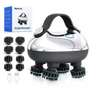 Electric Scalp Massager, 2 Claw Sets, IPX7 Waterproof, Silver Electric Scalp Massager, 2 Claw Sets, IPX7 Waterproof, Silver