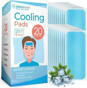 Cooling Patches for Fever and Headache, 20 Pack Migraine Relief for Kids Cooling Patches for Fever and Headache, 20 Pack Migraine Relief for Kids