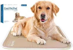 Cool Pet Pad - Large, Iced Latte - Self-Cooling, Pressure Activated Mat for Dogs & Cats from 46-80 lbs - Non-Toxic Gel, No Water Needed Cool Pet Pad - Large, Iced Latte - Self-Cooling, Pressure Activated Mat for Dogs & Cats from 46-80 lbs - Non-Toxic Gel, No Water Needed