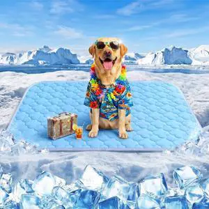 Dog Cooling Mat for Large Dogs, Long-Lasting Cool Pad for Dogs Outdoor & Indoor Use w Waterproof Cover, Summer Cooling Pet Bed 36" x 26", Non-Slip Washable Pet Blanket (Cryo Ice Blue) Dog Cooling Mat for Large Dogs, Long-Lasting Cool Pad for Dogs Outdoor & Indoor Use w Waterproof Cover, Summer Cooling Pet Bed 36" x 26", Non-Slip Washable Pet Blanket (Cryo Ice Blue)