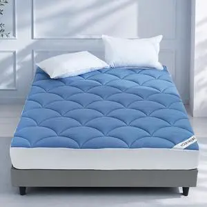 Cooling Mattress Pad Queen Size, Soft Breathable Pillow Top Mattress Topper for Hot Sleepers, Quilted Fitted Bed Cover with 8-16 Deep Pocket, 500GSM(Blue) Cooling Mattress Pad Queen Size, Soft Breathable Pillow Top Mattress Topper for Hot Sleepers, Quilted Fitted Bed Cover with 8-16 Deep Pocket, 500GSM(Blue)