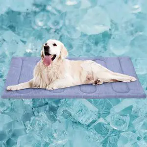 Cooling Mat for Large Dogs - Double-Sided Waterproof & Cool, Q-MAX>0.47, Portable Dog Cooling Mat for Summer. (L - 35.5''x23.6'') Cooling Mat for Large Dogs - Double-Sided Waterproof & Cool, Q-MAX>0.47, Portable Dog Cooling Mat for Summer. (L - 35.5''x23.6'')